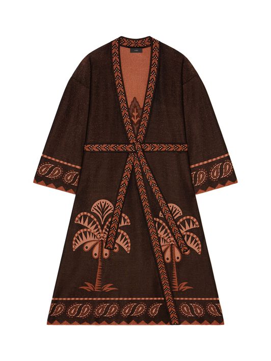 Alanui Wild Wonder Foulard Kimono Black-Terracotta LWHC001R25KNI001