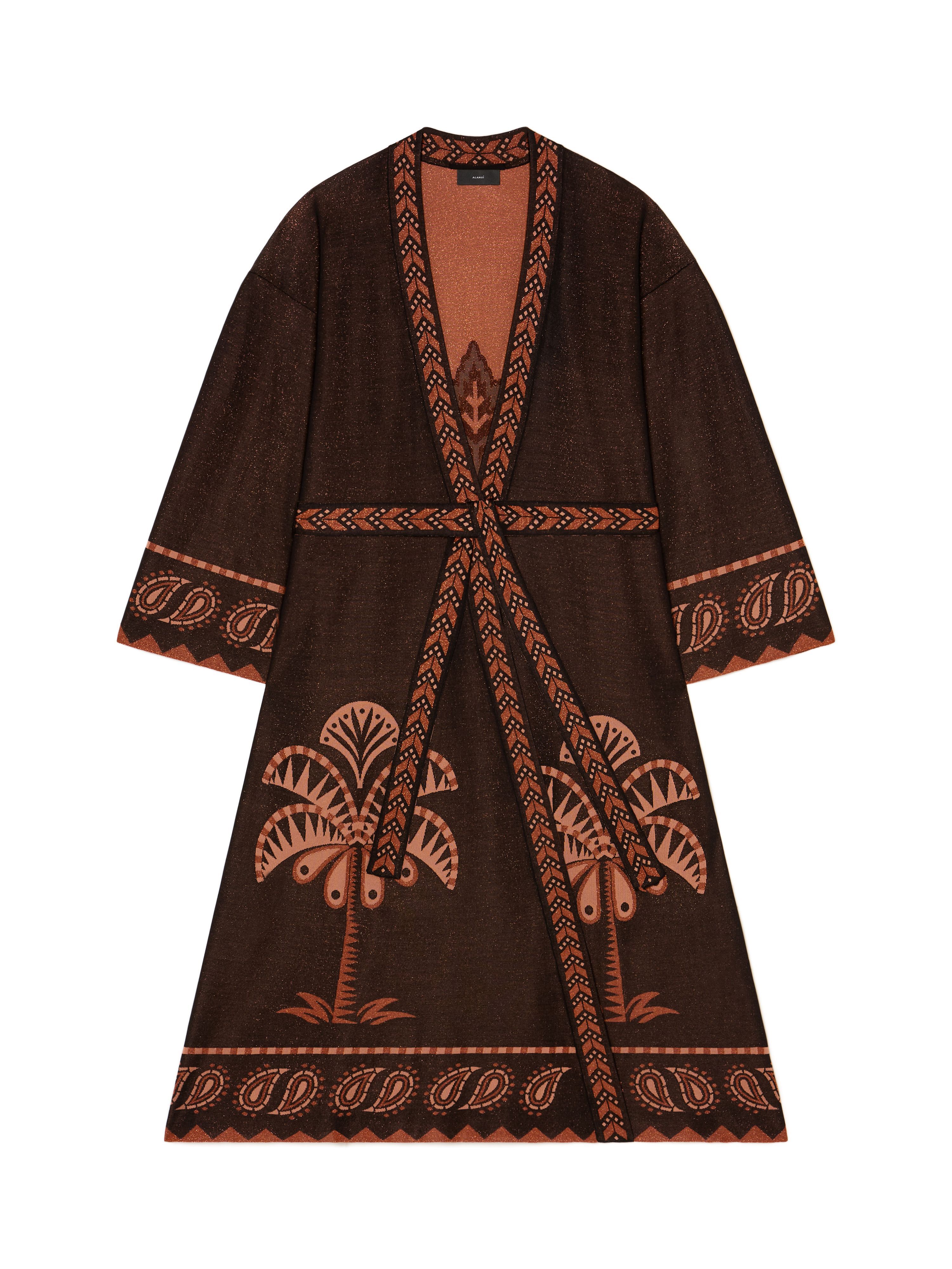 Alanui Wild Wonder Foulard Kimono Black-Terracotta LWHC001R25KNI001