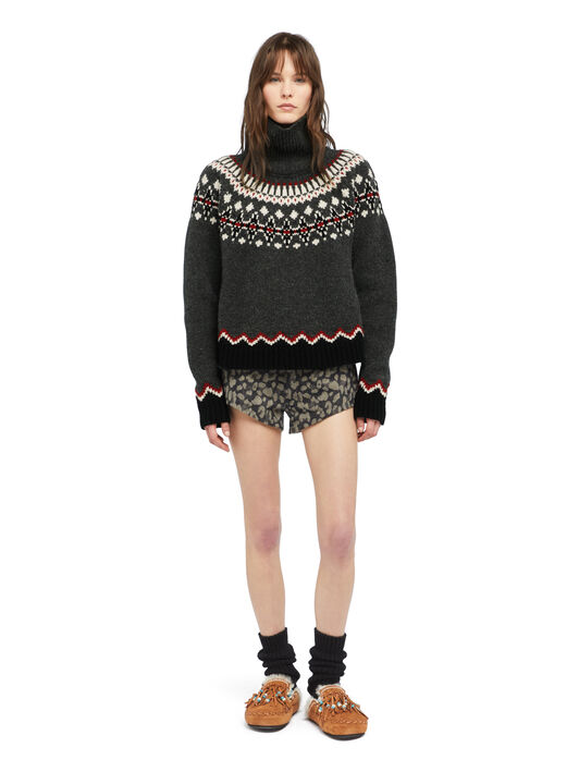 Alanui Sweet Winter Turtleneck Black Grey-Multicolor LWHF001E25KNI001