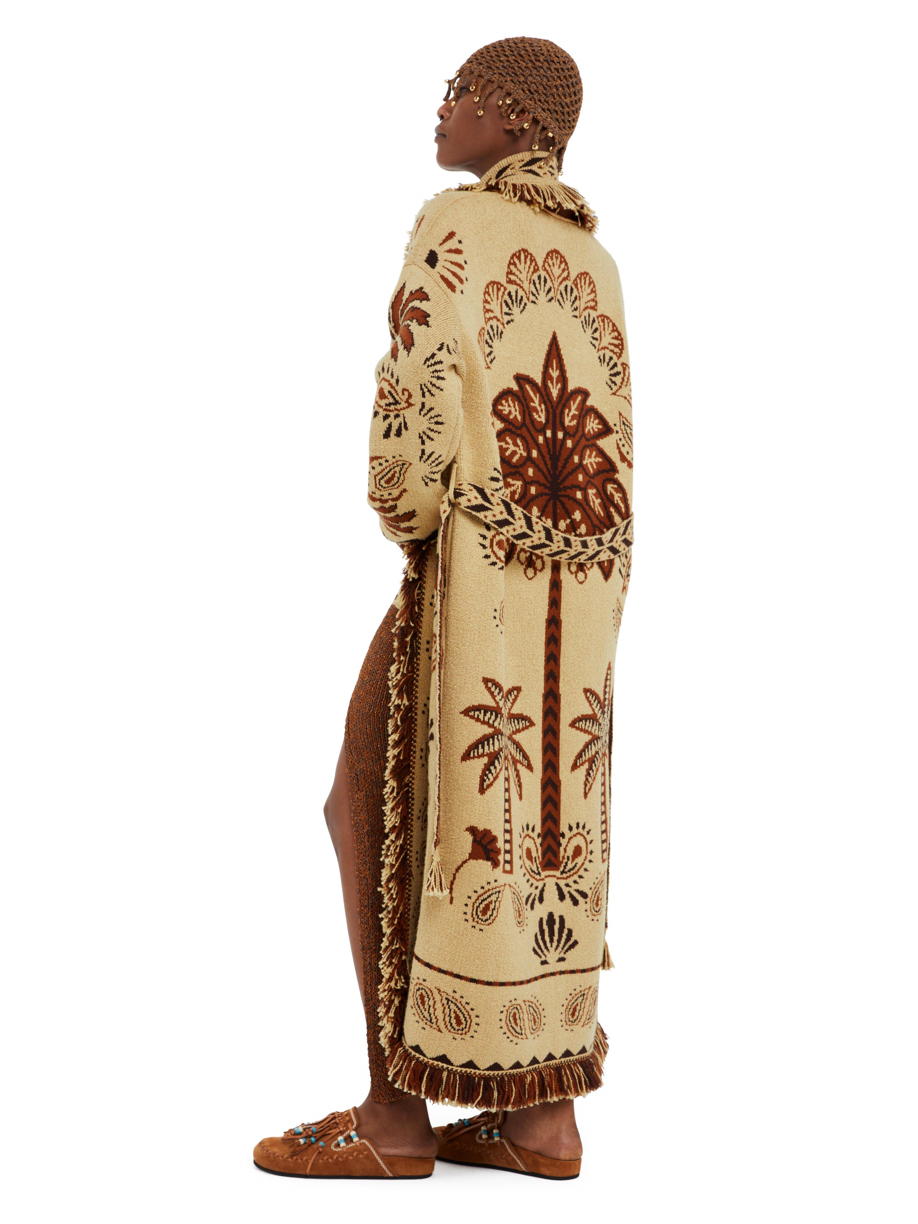 Alanui Wild Wonder Foulard Coat Sand-Coffee LWHQ003R25KNI002