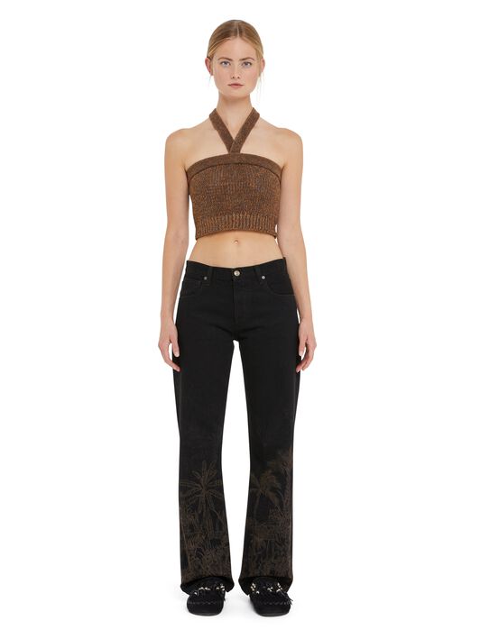 Alanui Jungle Toile De Jouy Denim Pants Black-Almond LWYA019R25DEN002