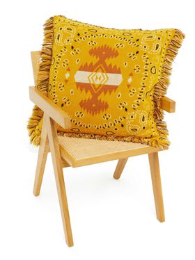 Alanui Bandana Jacquard Pillow Linseed-Cognac LWRO002R25KNI001