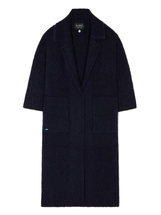 Alanui Alanui Finest Coat Midnight Blue LWHQ013E25KNI001 Alanui Alanui Finest Coat Midnight Blue LWHQ013E25KNI001