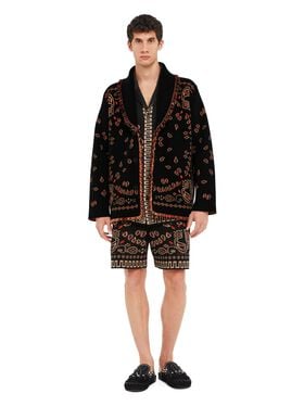 Alanui Bandana Jacquard Cardigan Black-Furnace