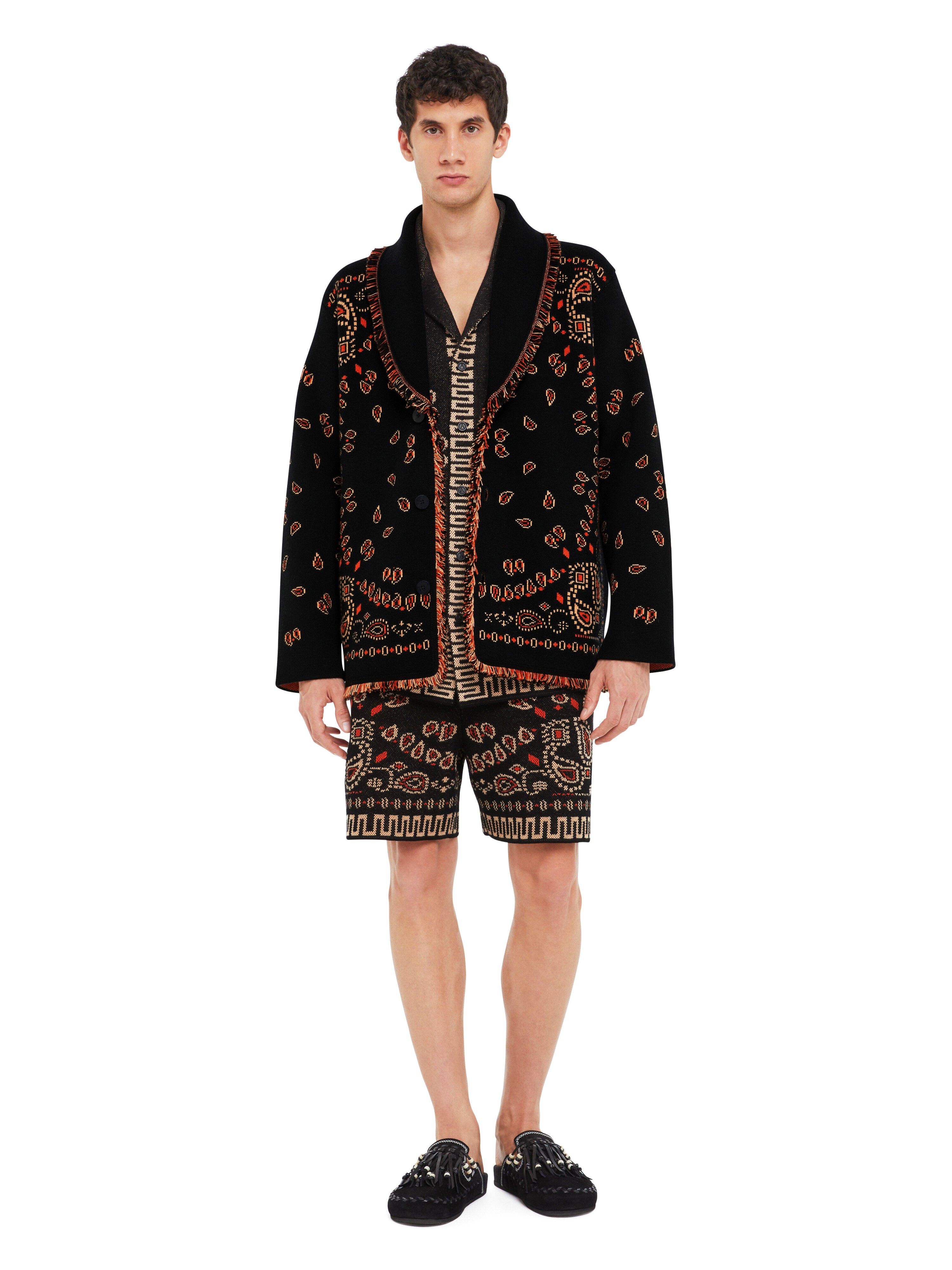 Alanui Bandana Jacquard Cardigan Black-Furnace LMHB039R25KNI001