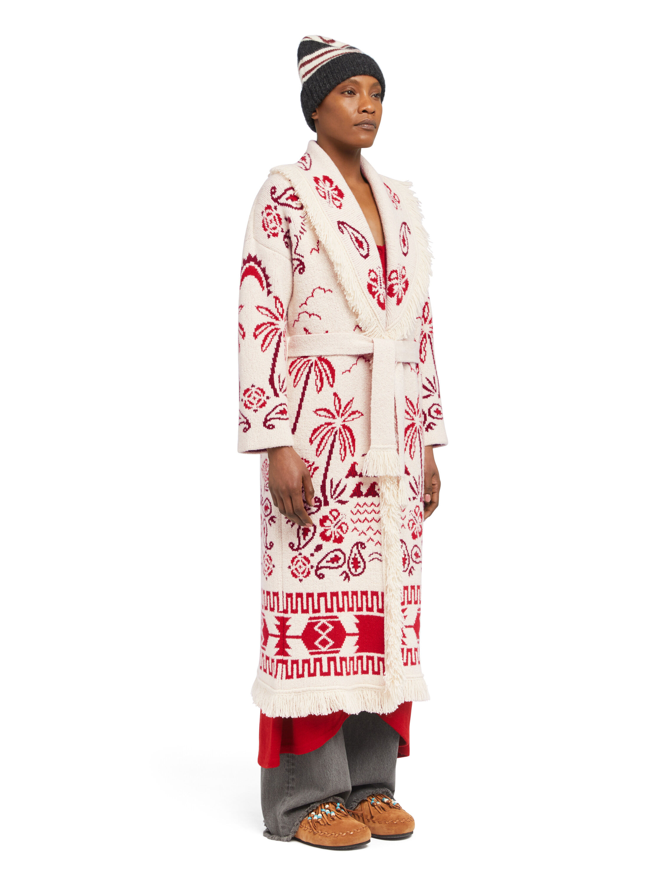 Alanui Glimpse Of Eden Coat Chalk-Ruby LWHQ003E25KNI002