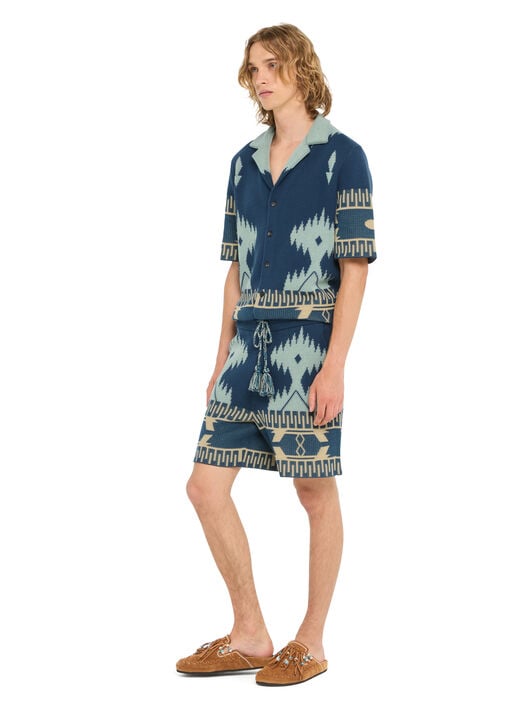 Alanui Cotton Piquet Icon Bermuda Arbour-Light Blue LMHM003R26KNI001 Alanui Cotton Piquet Icon Bermuda Arbour-Light Blue LMHM003R26KNI001