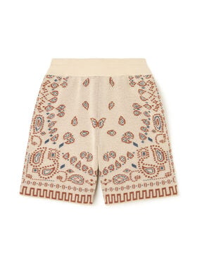 Alanui Cotton Piquet Bandana Bermuda Sand-Red Earth