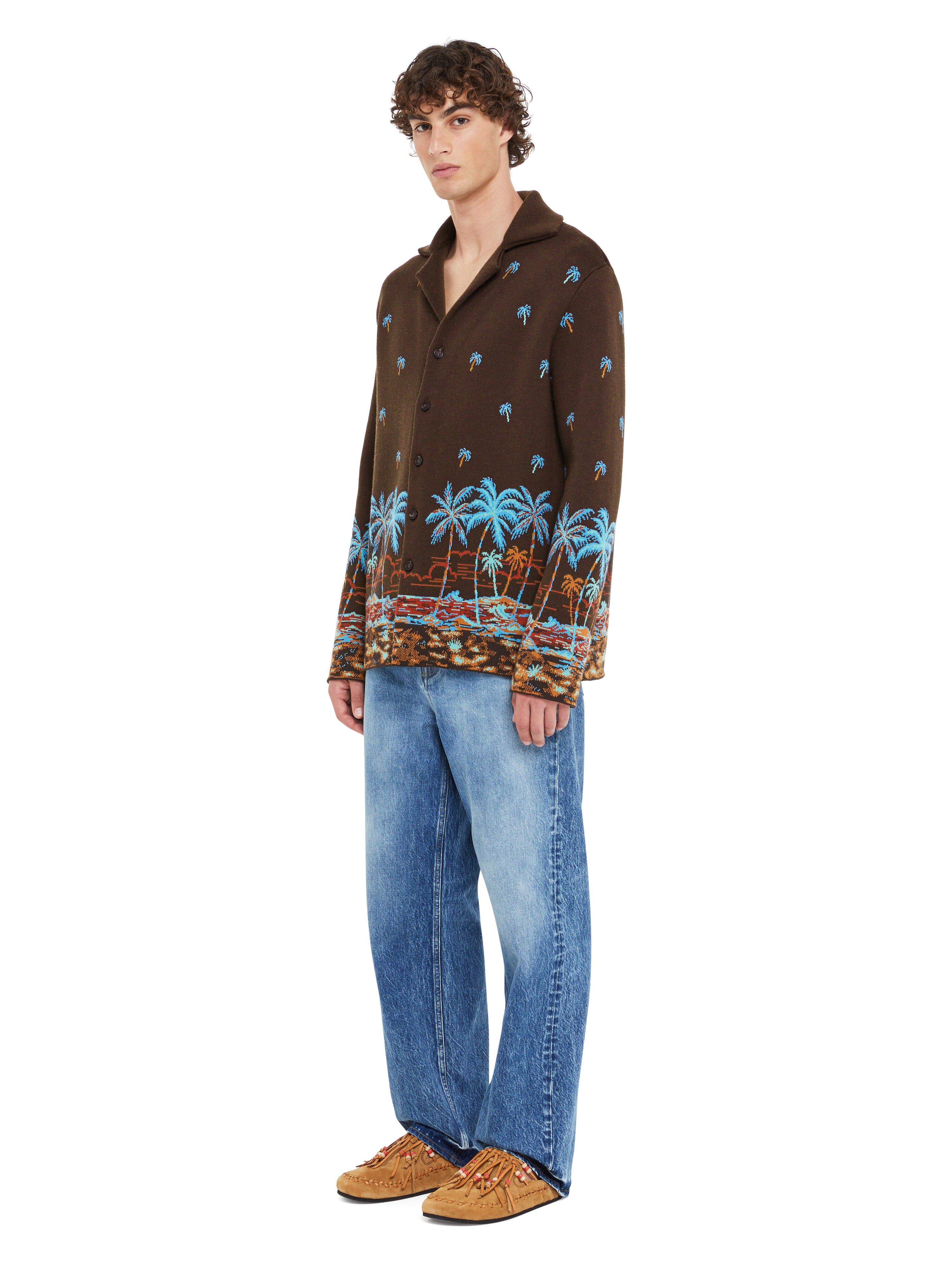 Alanui The Tale Of Hawaiian Shirt Coffee-Linseed LMHY004R25KNI001