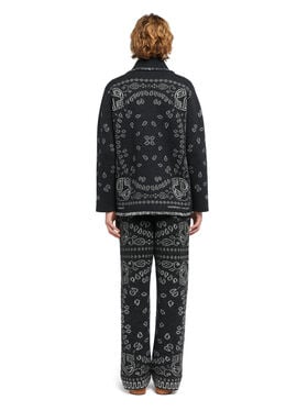 Alanui Bandana Jacquard Cardigan Charcoal-Multicolor
