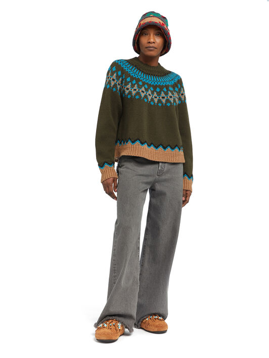 Alanui Sweet Winter Sweater Oliva-Multicolor LWHE061E25KNI001