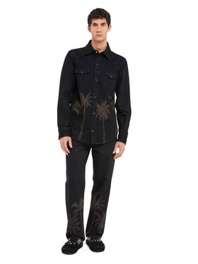 Alanui Jungle Toile De Jouy Denim Shirt Black-Almond LMYD007R25DEN004