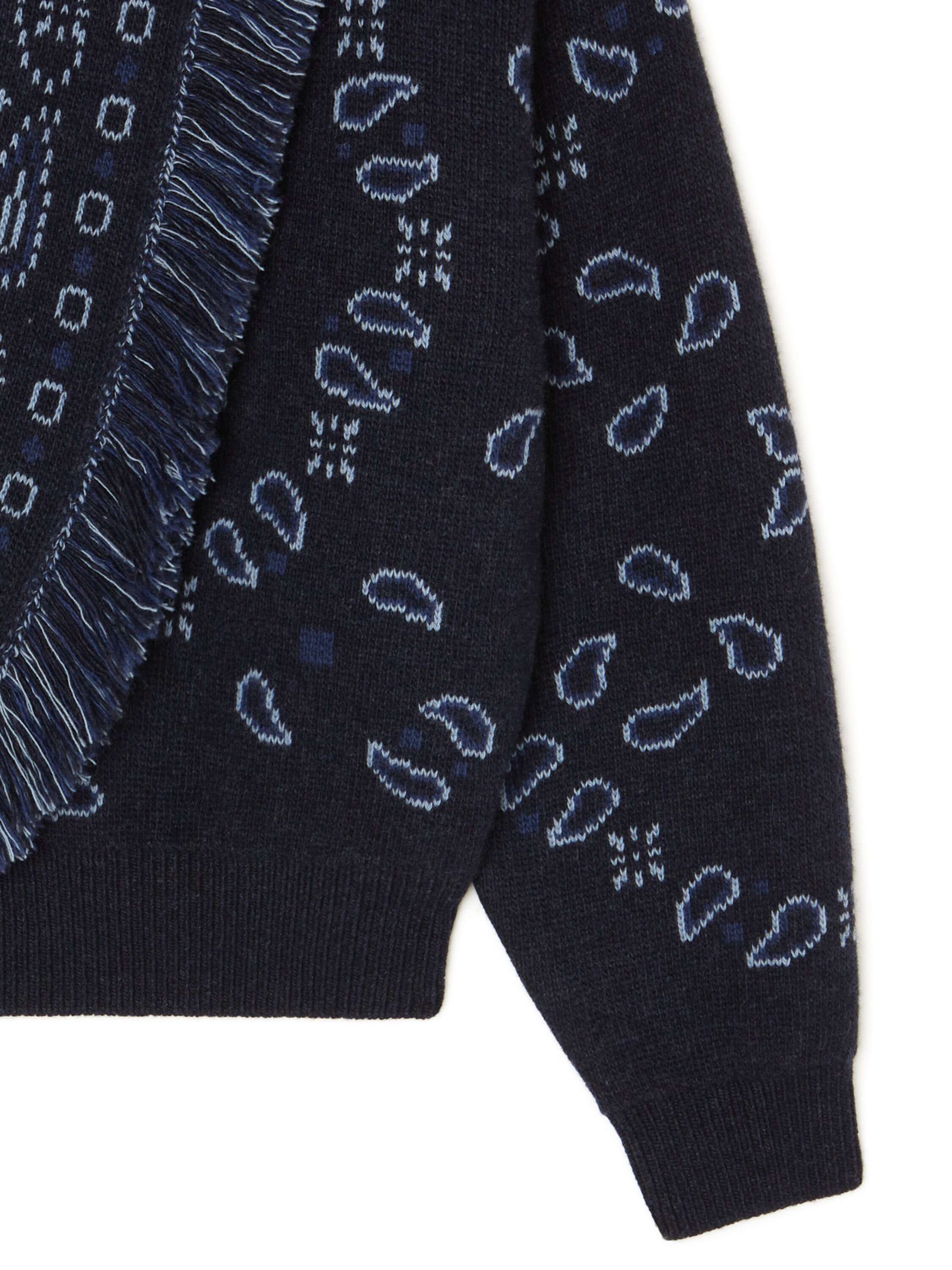 Alanui Bandana Jacquard Cardi-Bomber Midnight Blue-Multicolor LWHB026E25KNI001