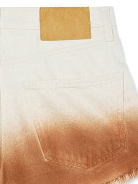 Alanui Shades Of Eden Denim Shorts Raw Denim-Red Earth