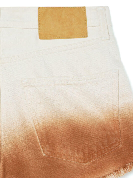 Alanui Shades Of Eden Denim Shorts Raw Denim-Red Earth LWYC009R26DEN002 Alanui Shades Of Eden Denim Shorts Raw Denim-Red Earth LWYC009R26DEN002