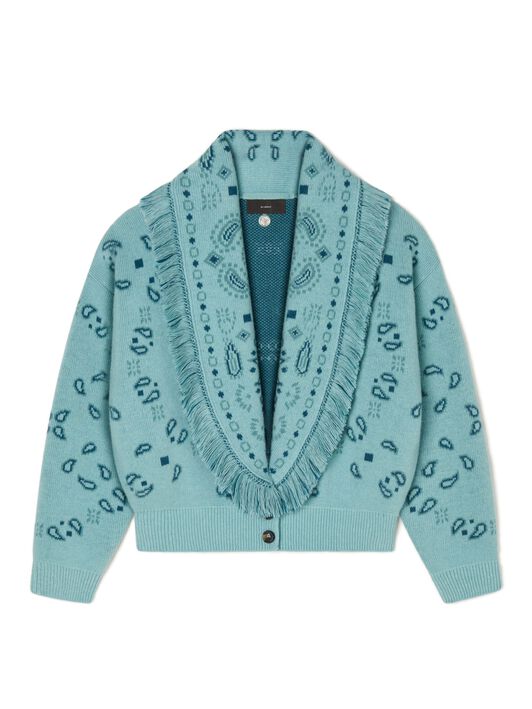 Alanui Bandana Jacquard Cardi-Bomber Sunset Orange-Multicolor LWHB026R24KNI002
