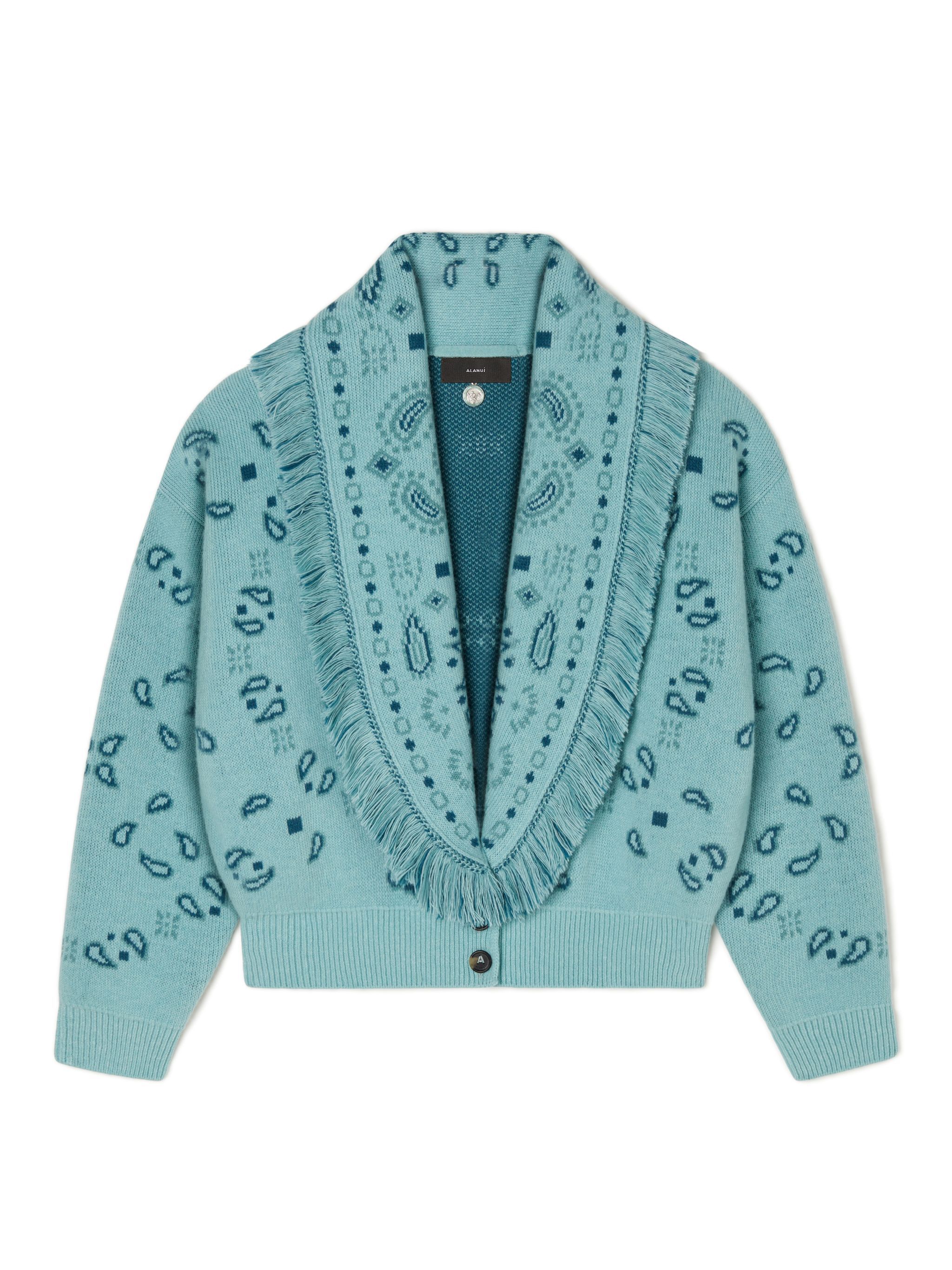 Alanui Bandana Jacquard Cardi-Bomber Sunset Orange-Multicolor LWHB026R24KNI002