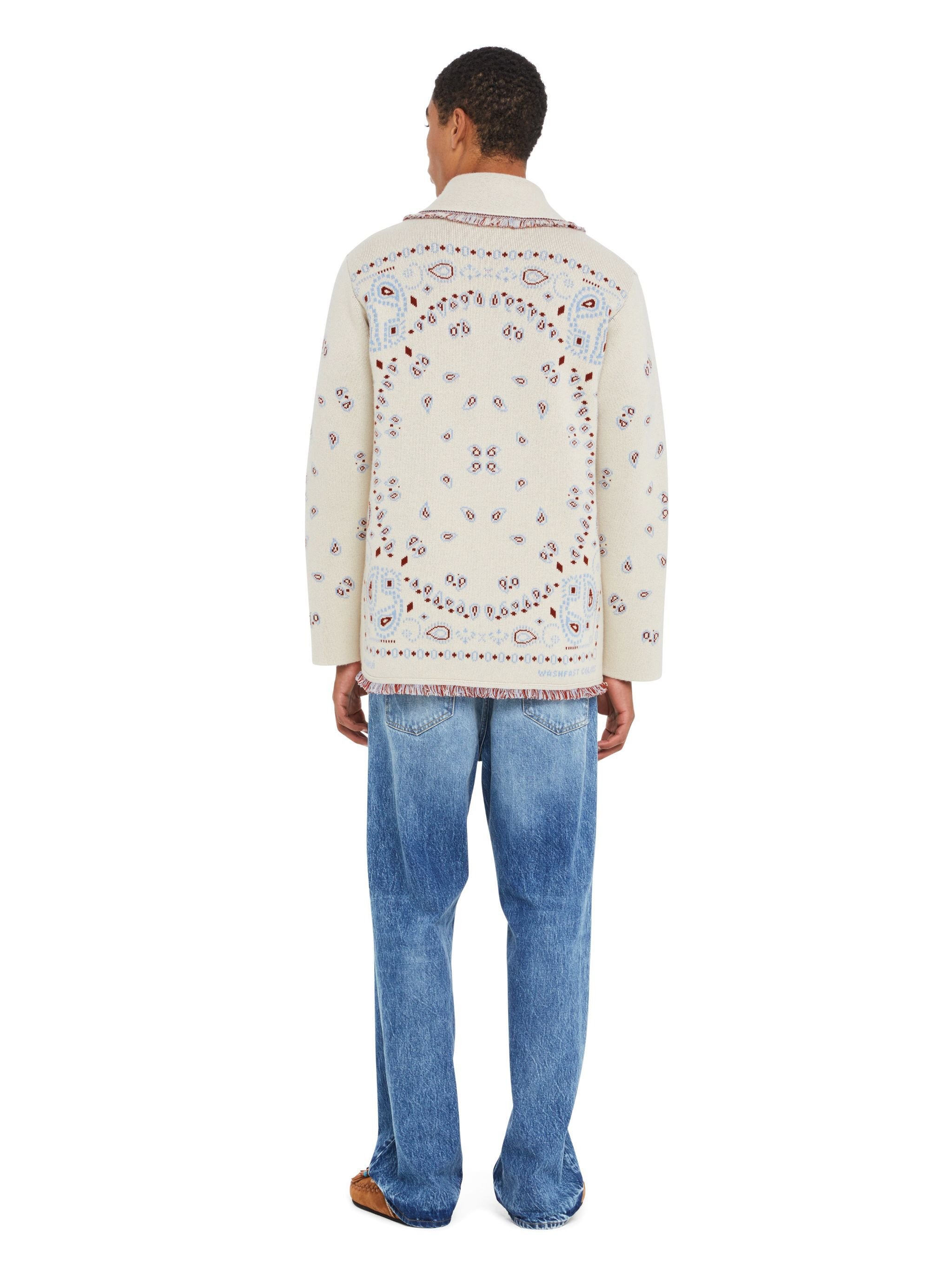Alanui Bandana Jacquard Cardigan Chalk-Marsala LMHB039R25KNI001