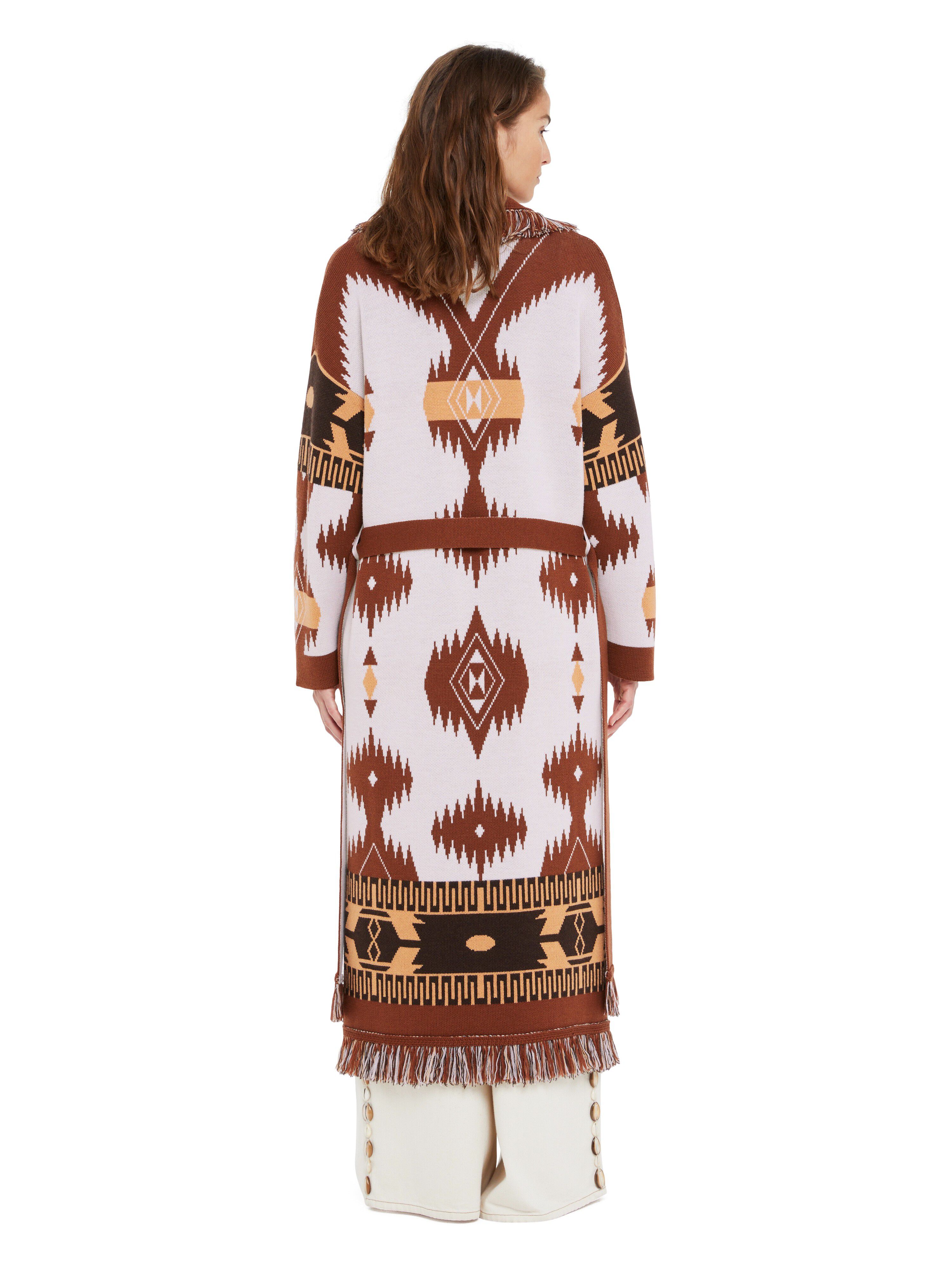 Alanui Icon Jacquard Coat Chalk-Pecan LWHQ003R25KNI001