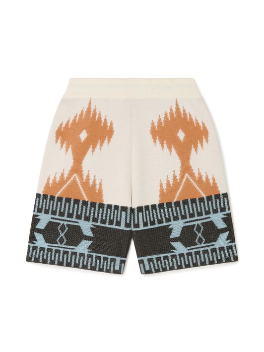 Alanui Cotton Piquet Icon Bermuda Chalk-Pecan LMHM003R25KNI002