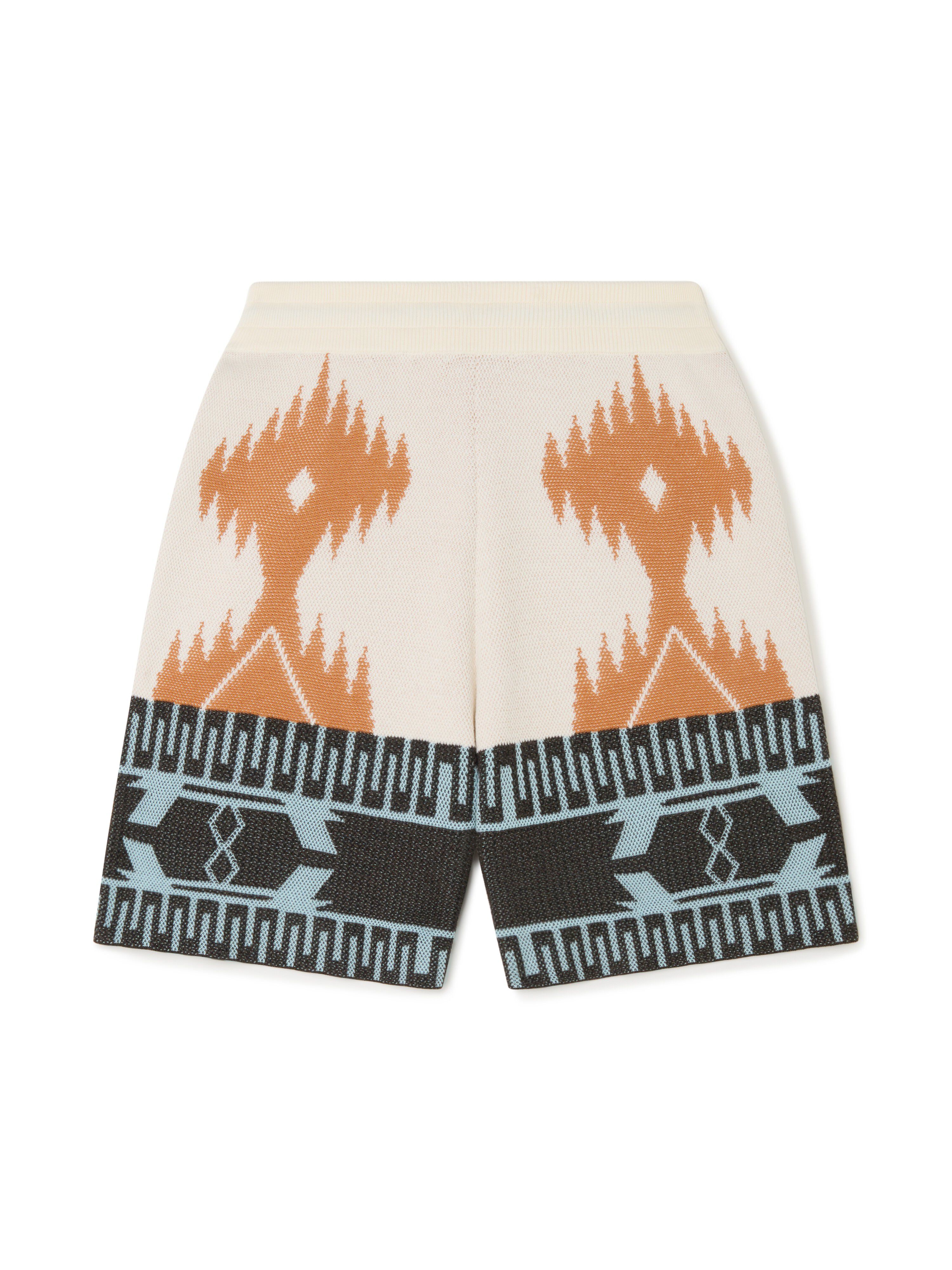 Alanui Cotton Piquet Icon Bermuda Chalk-Pecan LMHM003R25KNI002
