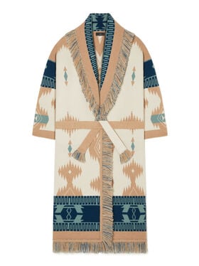 Alanui Icon Jacquard Coat Chalk-Sand