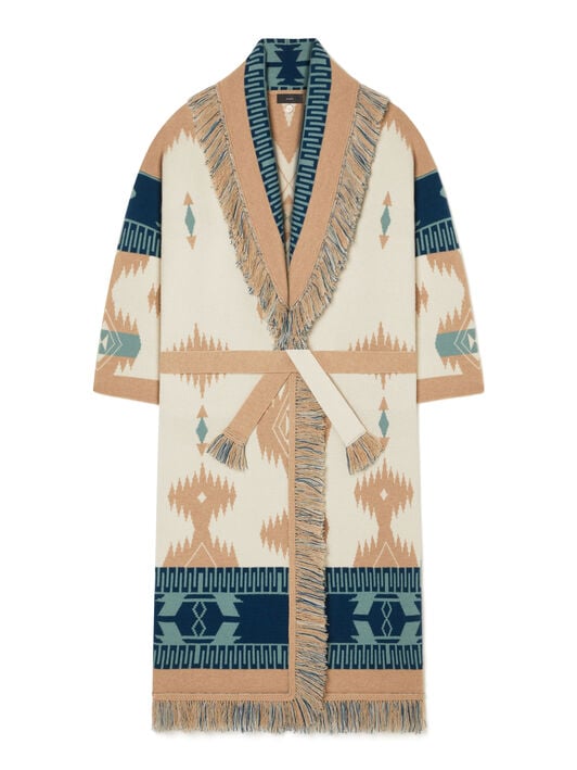 Alanui Icon Jacquard Coat Chalk-Sand LWHQ003R26KNI001