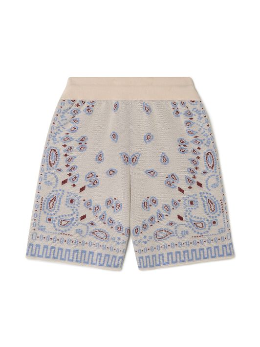 Alanui Cotton Piquet Bandana Bermuda Chalk-Marsala LMHM003R25KNI001