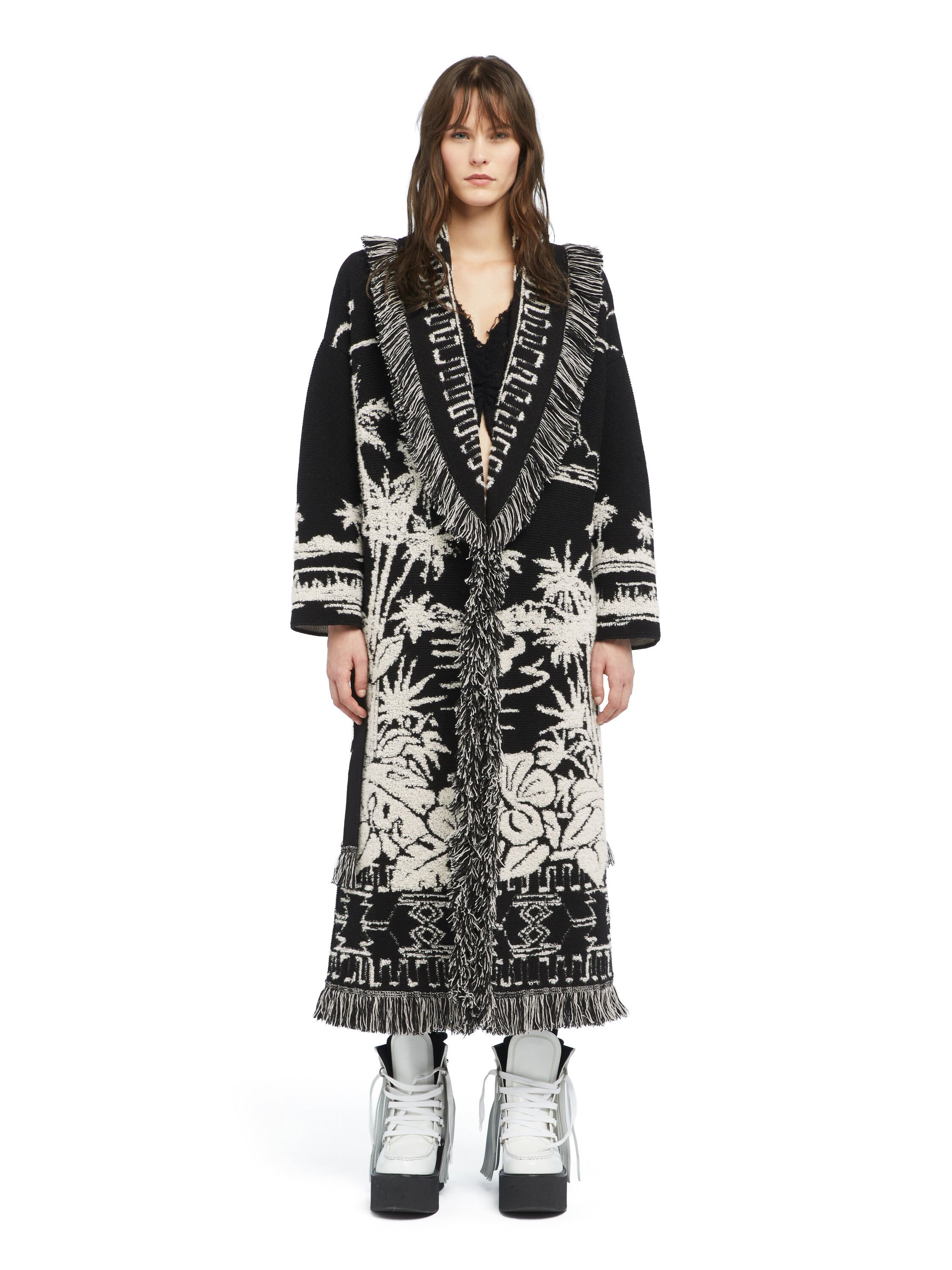 Alanui Palm Grove Tales Coat Black LWHQ003E25KNI003