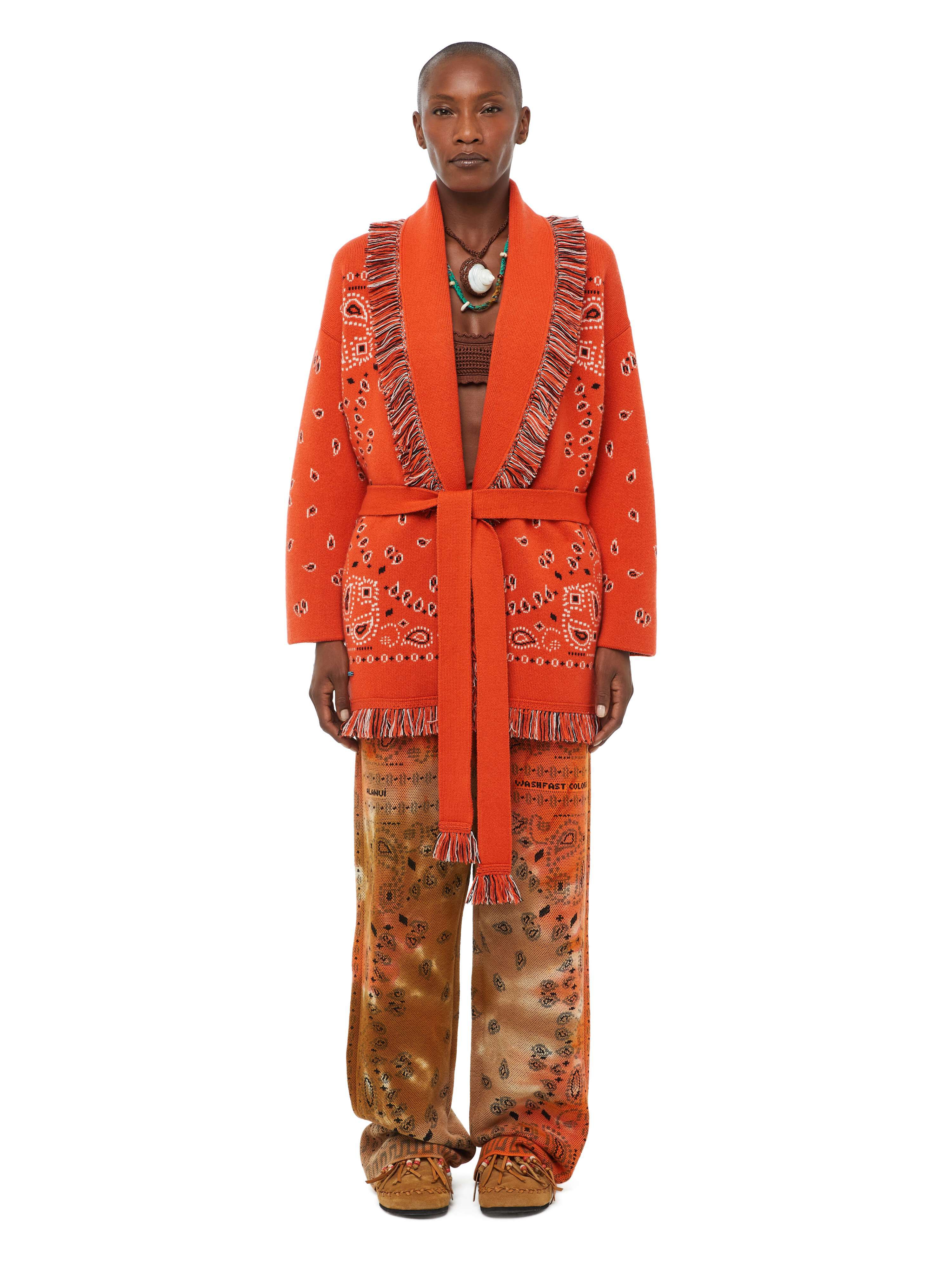 Alanui Bandana Jacquard Cardigan Tiger Lily-Multicolor LWHB064S23KNI006