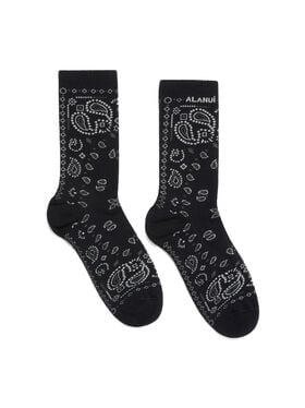 Alanui Bandana Socks Charcoal-Multicolor LWRA007E25KNI001