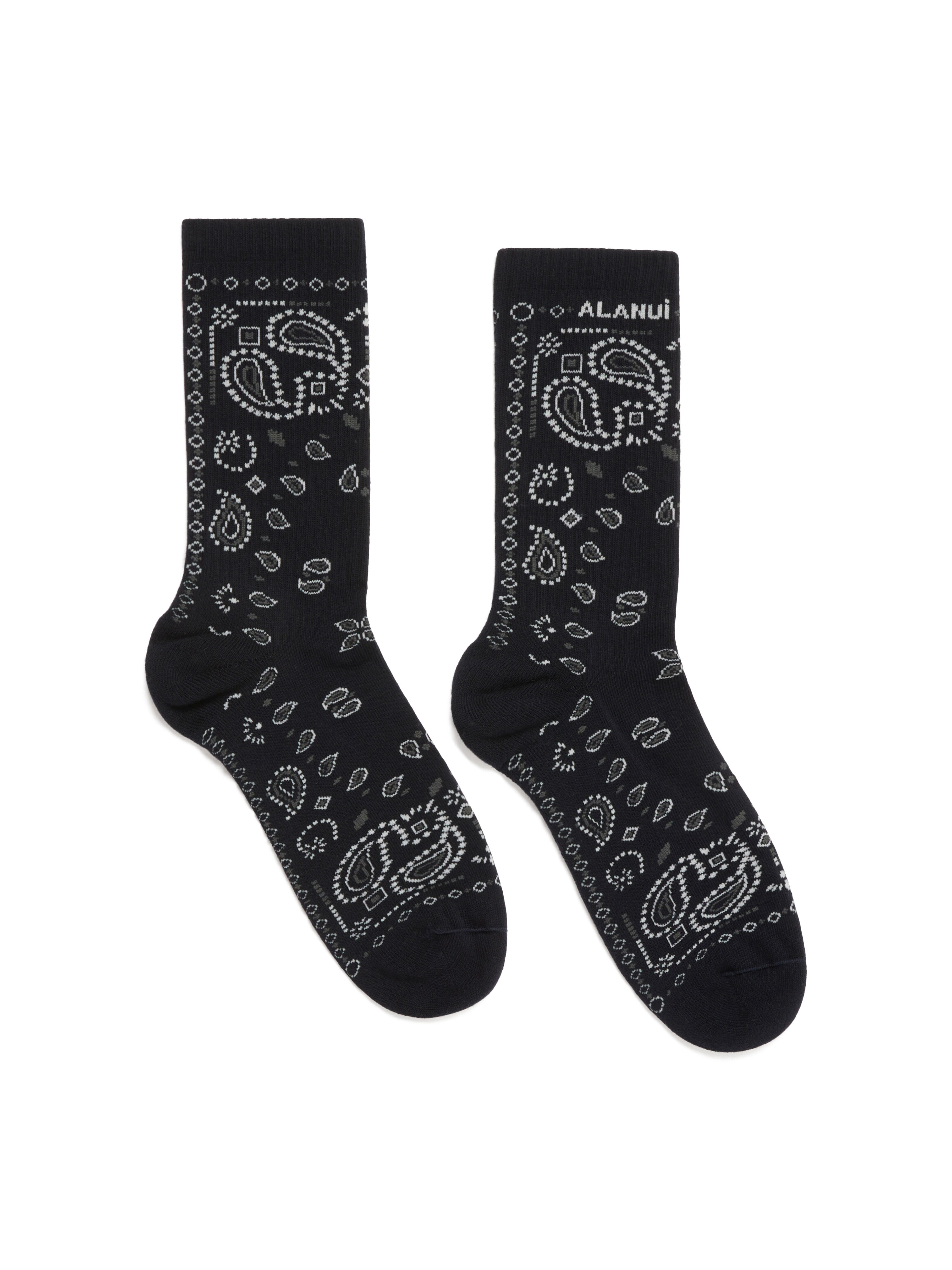 Alanui Bandana Socks Charcoal-Multicolor LWRA007E25KNI001