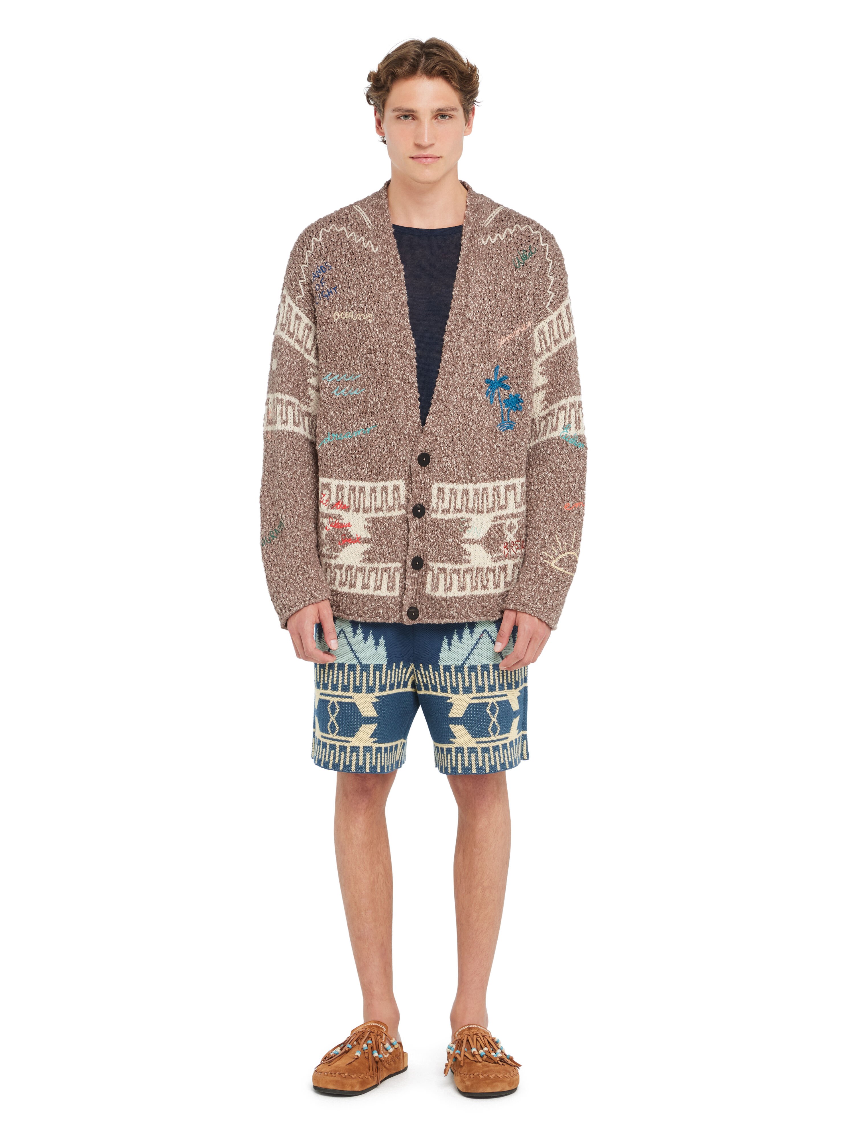 Alanui Written By The Ocean Cardigan Cocoa Delight-Multicolor LMHB027R26KNI004 Alanui Written By The Ocean Cardigan Cocoa Delight-Multicolor LMHB027R26KNI004