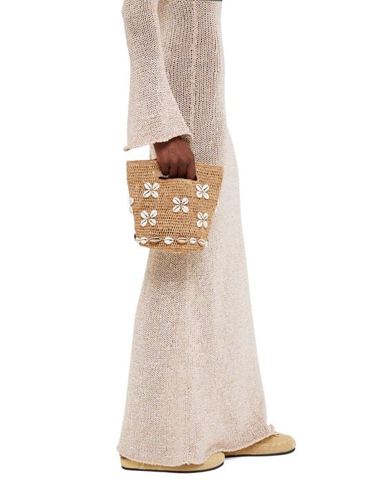 Alanui Ocean Dream Mini Bucket Bag Natural LWMY004R25MAT001