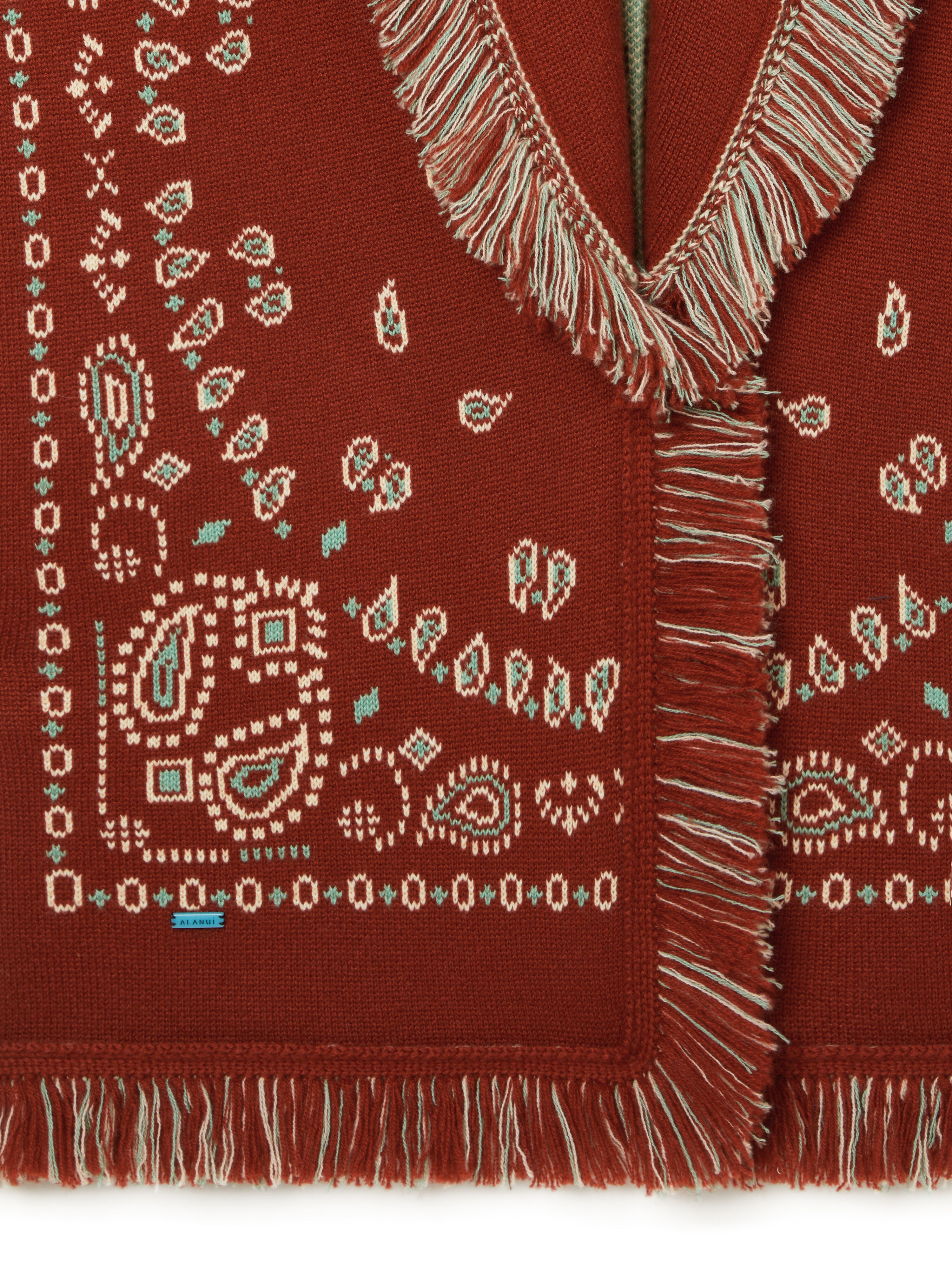 Alanui Bandana Jacquard Cardigan Harissa-New Sage LWHB064R26KNI030 Alanui Bandana Jacquard Cardigan Harissa-New Sage LWHB064R26KNI030