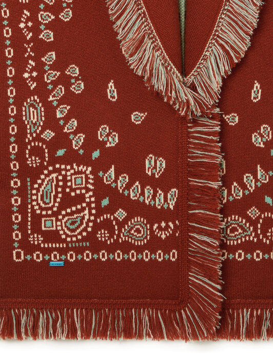Alanui Bandana Jacquard Cardigan Harissa-New Sage LWHB064R26KNI030 Alanui Bandana Jacquard Cardigan Harissa-New Sage LWHB064R26KNI030