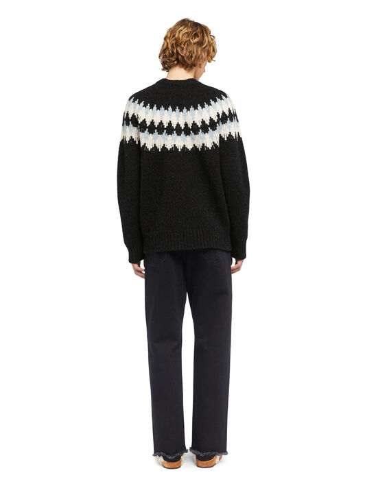Alanui Sweet Winter Sweater Midnight-Chalk LMHE016E25KNI001