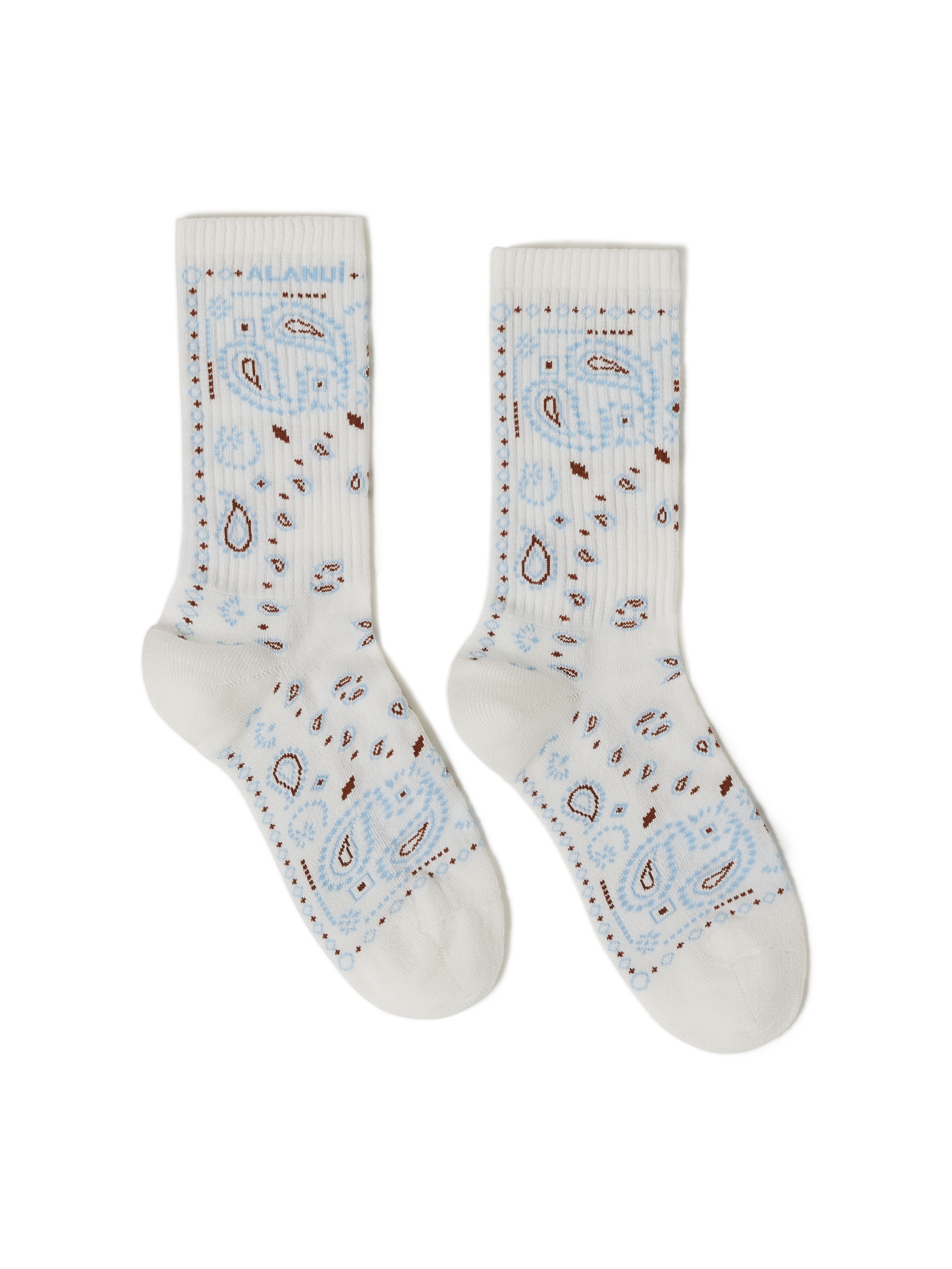 Alanui Bandana Socks Chalk-Marsala LMRA004R25KNI001