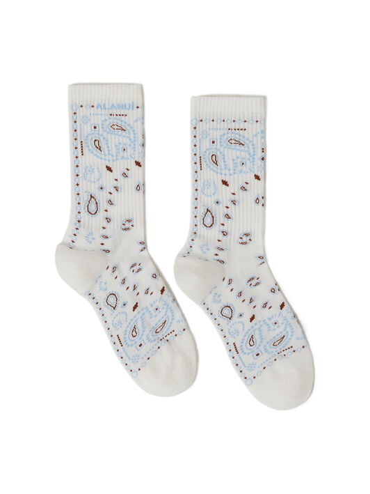 Alanui Bandana Socks Chalk-Marsala LMRA004R25KNI001 Alanui Bandana Socks Chalk-Marsala LMRA004R25KNI001