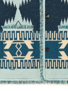 Alanui Icon Jacquard Cardigan Arbour-Light Blue
