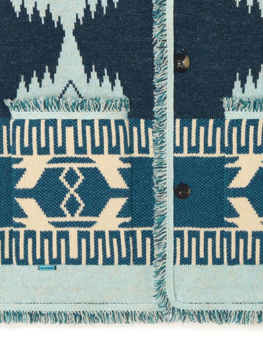 Alanui Icon Jacquard Cardigan Arbour-Light Blue LMHB038R26KNI001