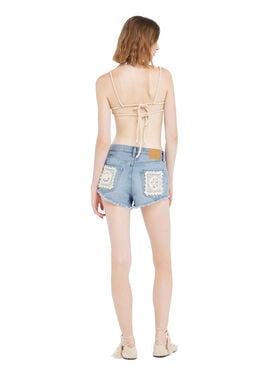Alanui Island’s Diary Denim Shorts Light Wash Denim