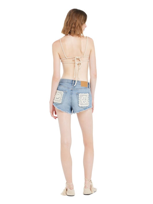 Alanui Island’S Diary Denim Shorts Light Wash Denim LWYC009R26DEN003 Alanui Island’S Diary Denim Shorts Light Wash Denim LWYC009R26DEN003