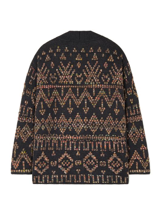 Alanui Grunge Beat Cardigan Charcoal-Multicolor LMHB027E25KNI001
