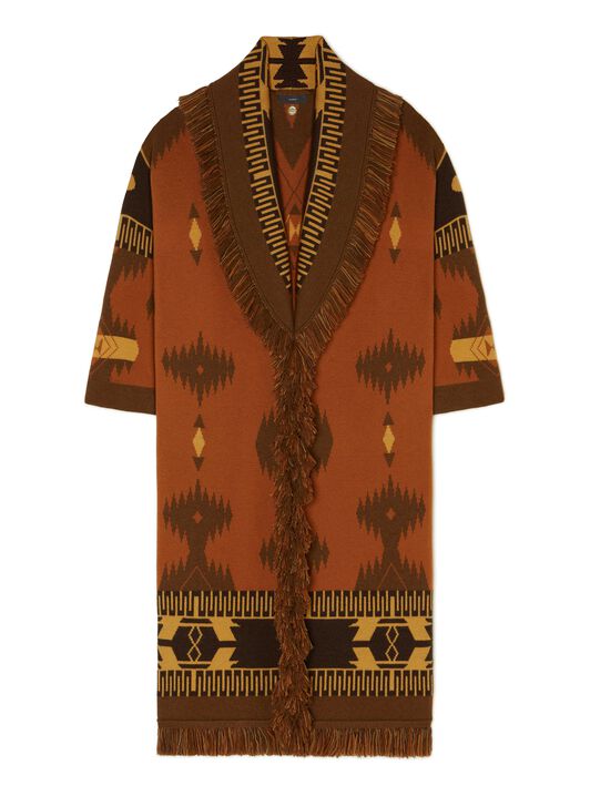 Alanui Icon Jacquard Coat Tamarind-Castagno LWHQ003E24KNI002