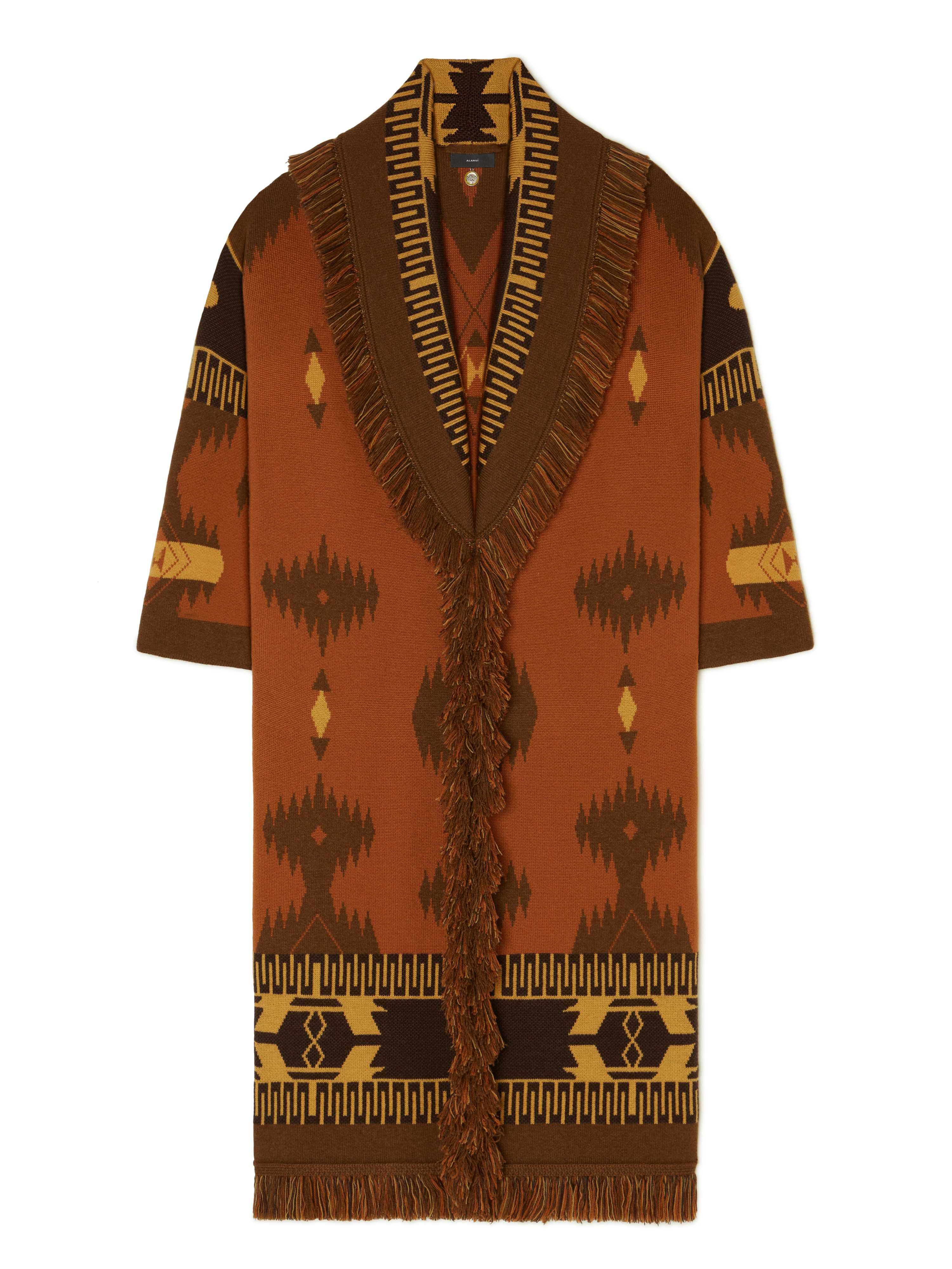Alanui Icon Jacquard Coat Tamarind-Castagno LWHQ003E24KNI002