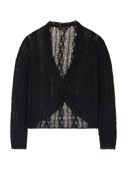 Alanui Desert Drift V Neck Black LWHD001E25KNI001