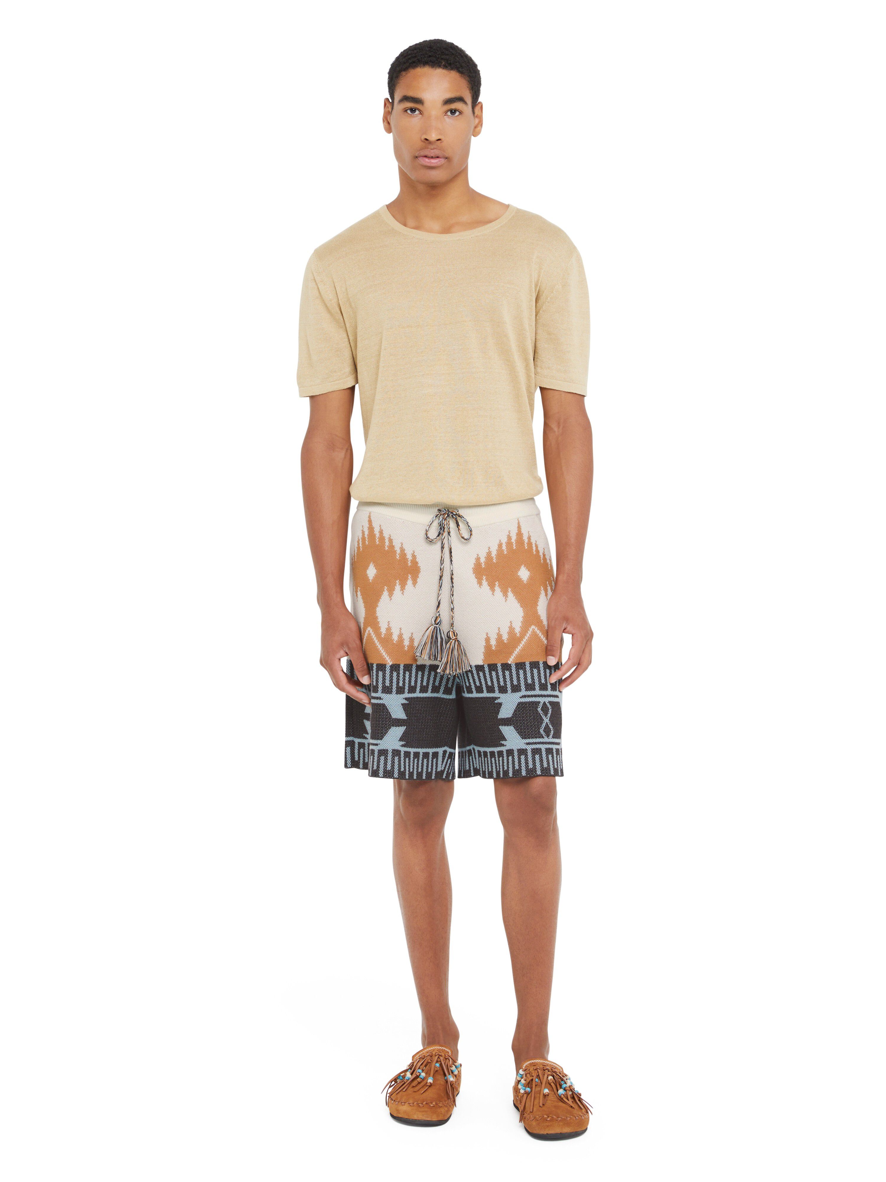 Alanui Cotton Piquet Icon Bermuda Chalk-Pecan LMHM003R25KNI002