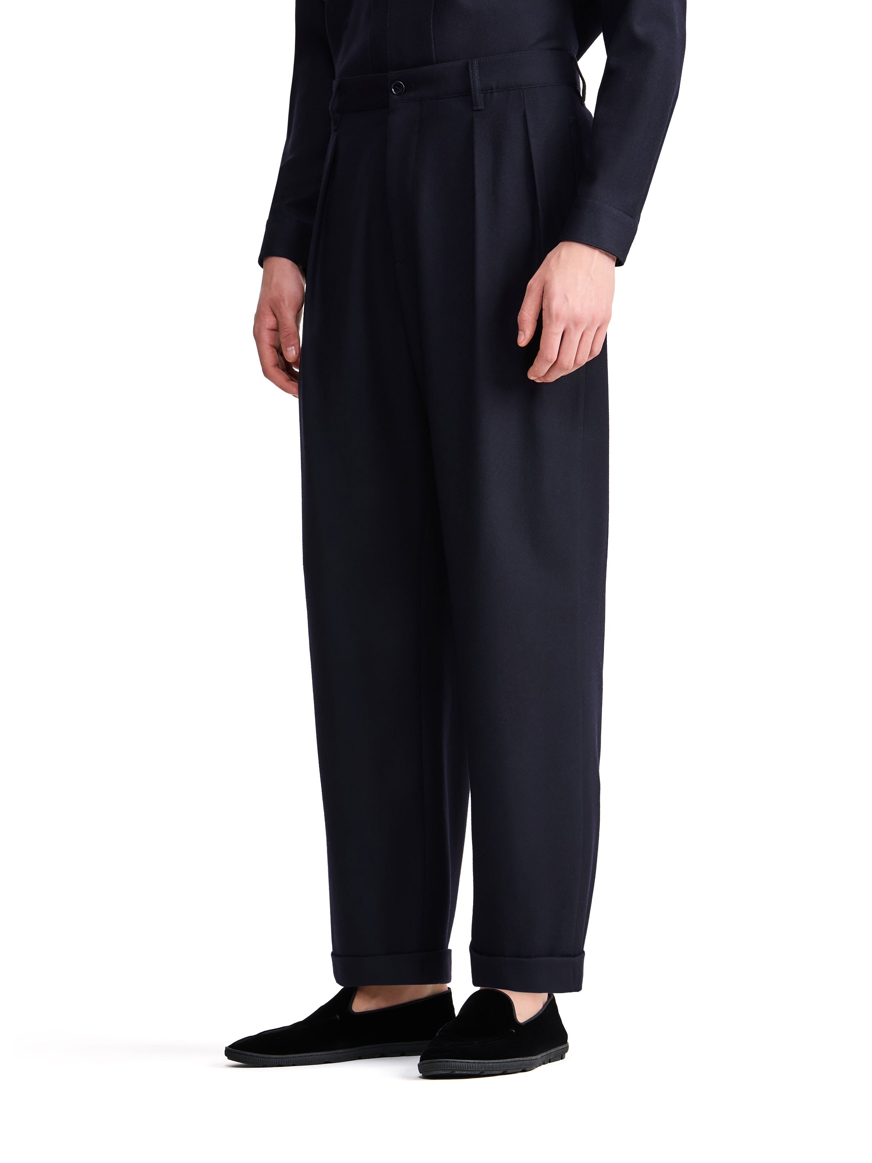 Alanui Giorgio Armani for Alanui Trousers Blue Navy Alanui Giorgio Armani for Alanui Trousers Blue Navy