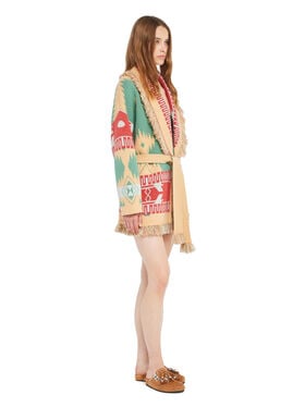 Alanui Icon Jacquard Cardigan Parrot-Peach